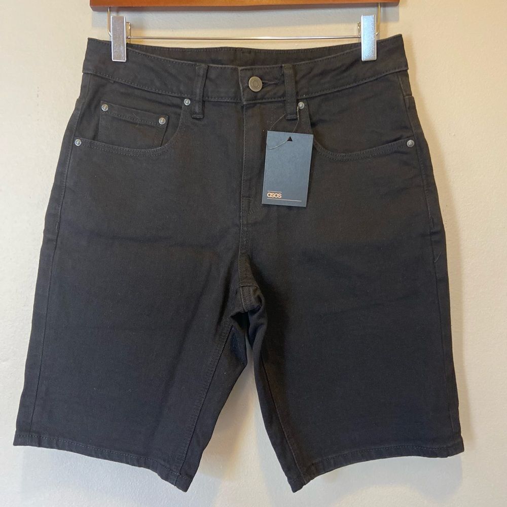 ASOS NWT denim black shorts W30